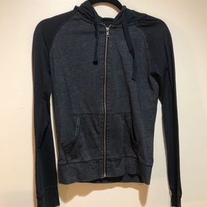 Lightweight black & dark grey zip up.